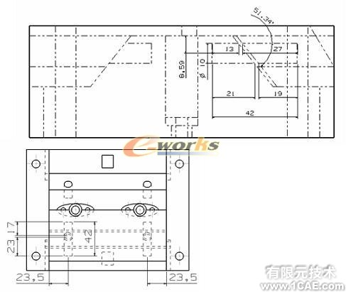 側向成型塑料注射模具教學模型的研制autocad技術圖片11