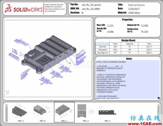 3D PDF樣本：國家標準與技術(shù)研究所（NIST）測試裝配體solidworks simulation培訓(xùn)教程圖片11