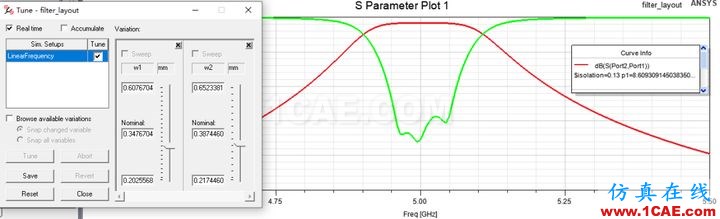 HFSS案例實時調(diào)諧（Tuning）仿真Circuit+HFSSHFSS結(jié)果圖片15