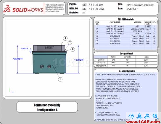 3D PDF樣本：國家標準與技術(shù)研究所（NIST）測試裝配體solidworks simulation學(xué)習(xí)資料圖片8