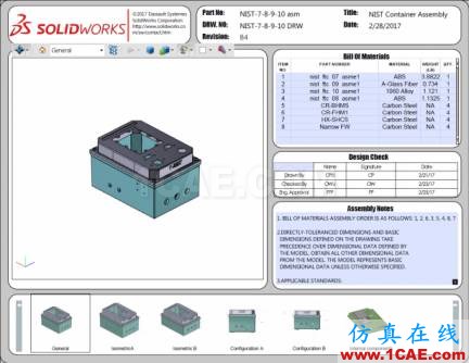 3D PDF樣本：國家標準與技術(shù)研究所（NIST）測試裝配體solidworks simulation學(xué)習(xí)資料圖片6