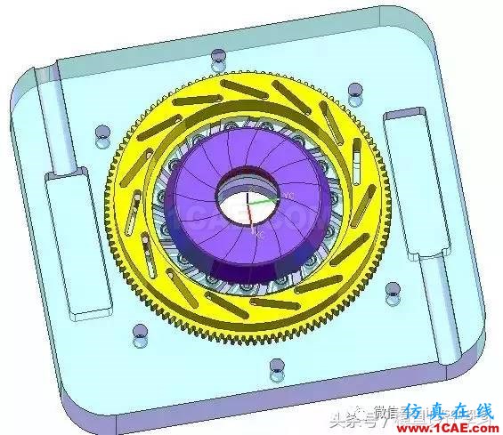 齒輪帶著十五個(gè)行位彎抽芯，這圖高清版ug設(shè)計(jì)案例圖片9